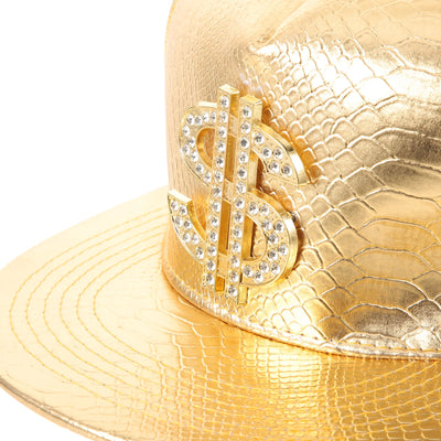 Gold Rhinestone Dollar Sign Cap