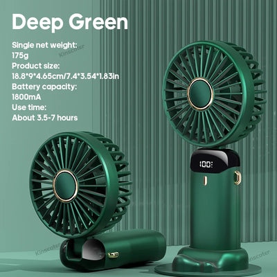 Foldable USB Neck Fan with Stand