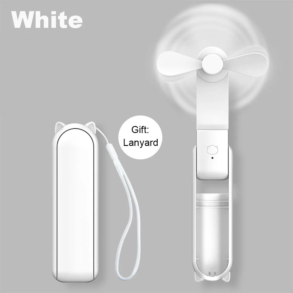 Mini USB Folding Fan with Power Bank