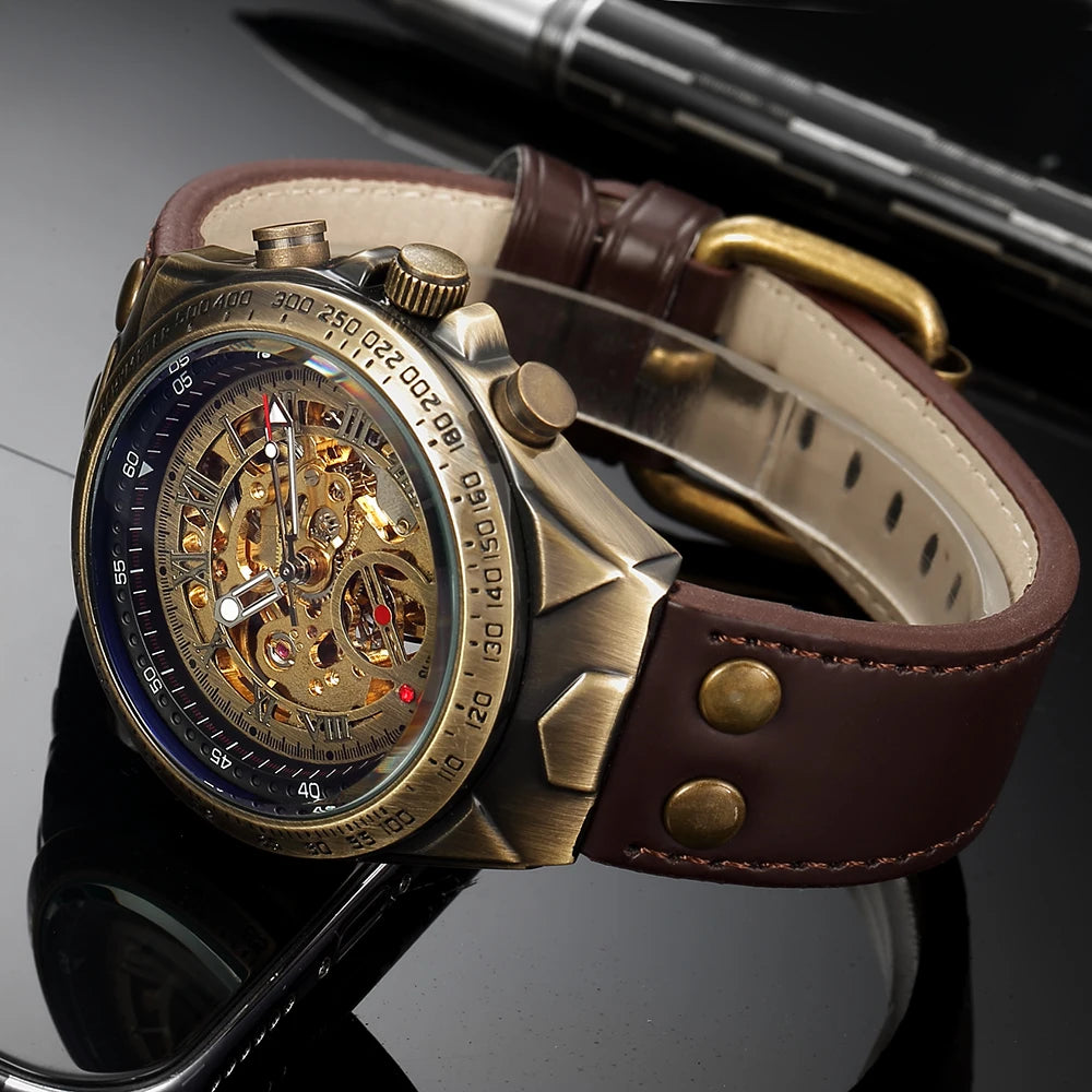 Retro Automatic Leather Watch