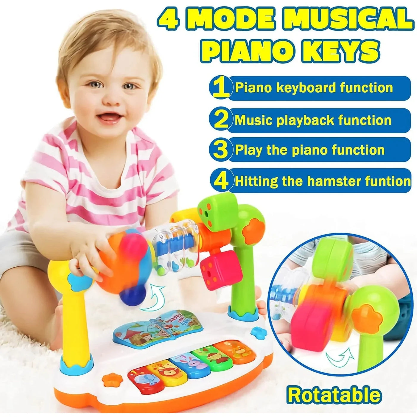 Rotating Light-Up Baby Piano
