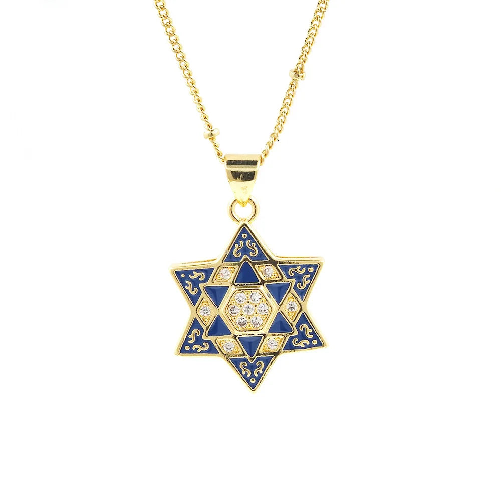 Gold Star David Necklace