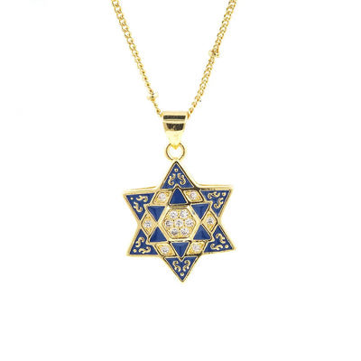 Gold Star David Necklace