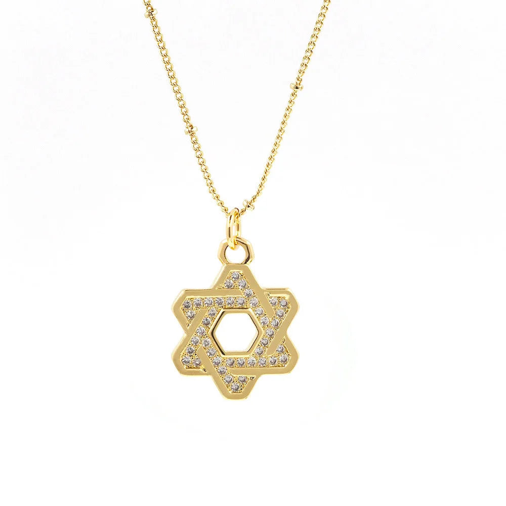 Gold Star David Necklace