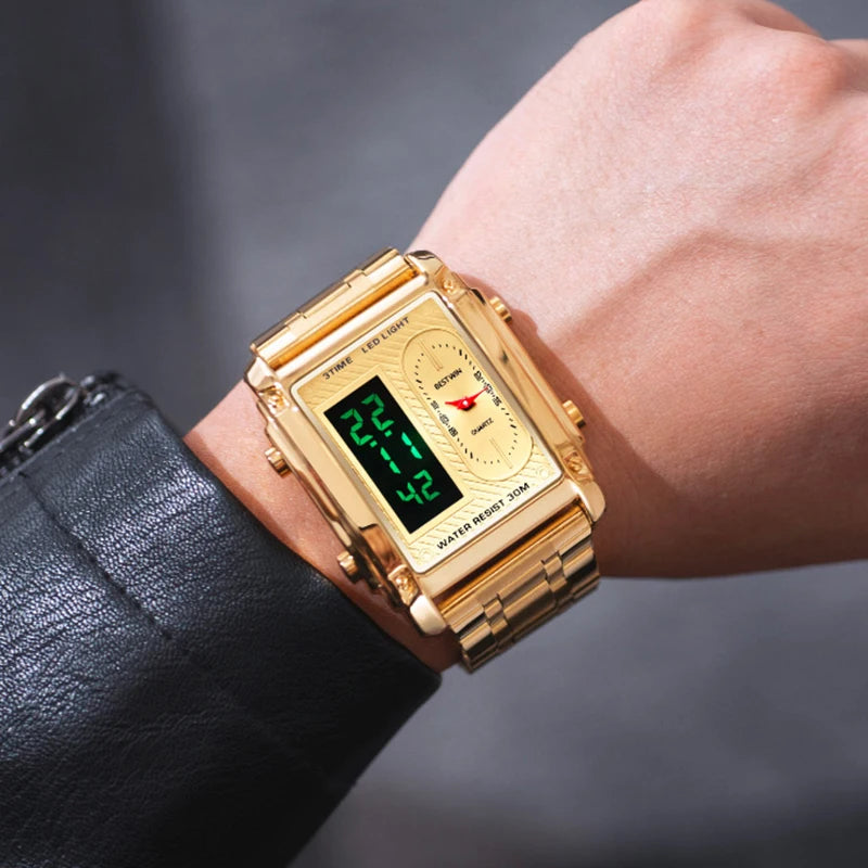 Luxury Gold Square Men’s Watch