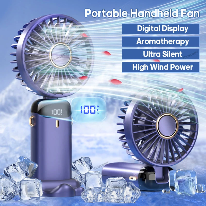 Foldable USB Neck Fan with Stand