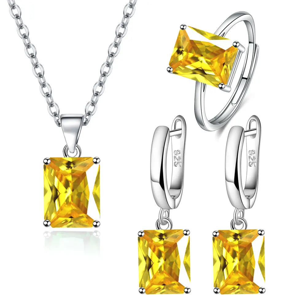 925 Sterling Silver Zircon Set