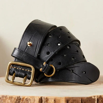 Deepeel Cowhide Pin Buckle