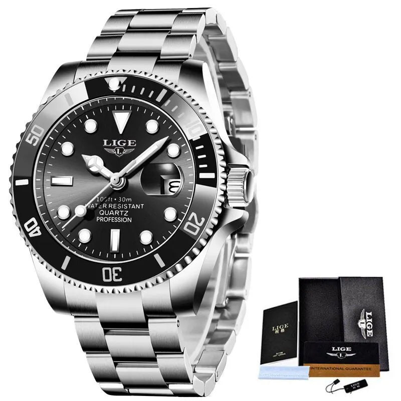 LIGE Luxury 30ATM Diver Watch