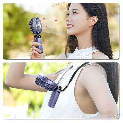 Foldable USB Neck Fan with Stand