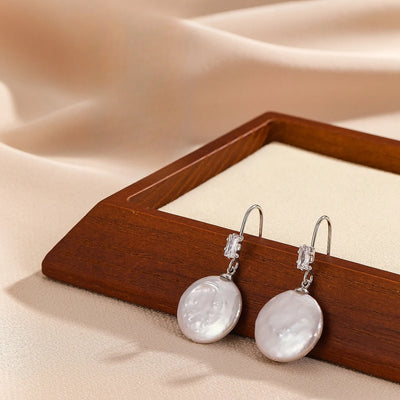 Minimalist Silver Pearl Earrings