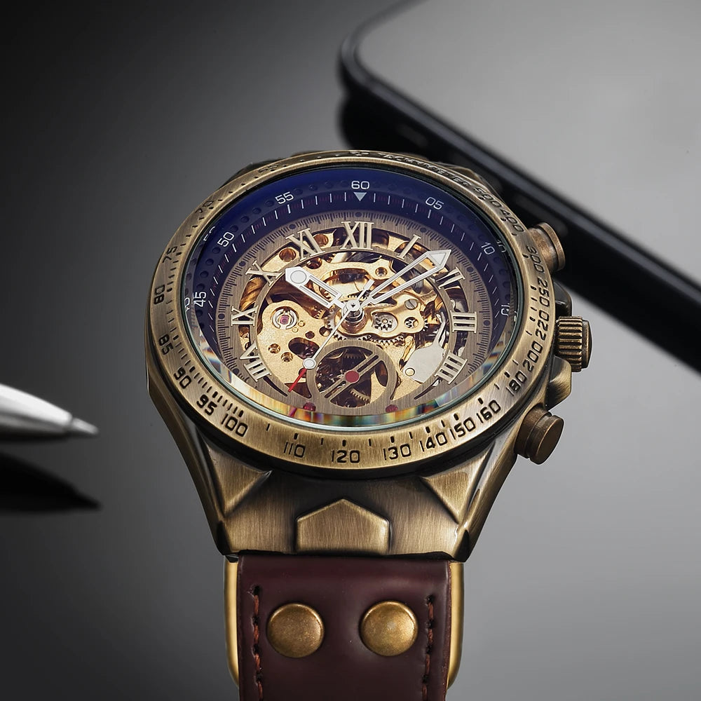Retro Automatic Leather Watch