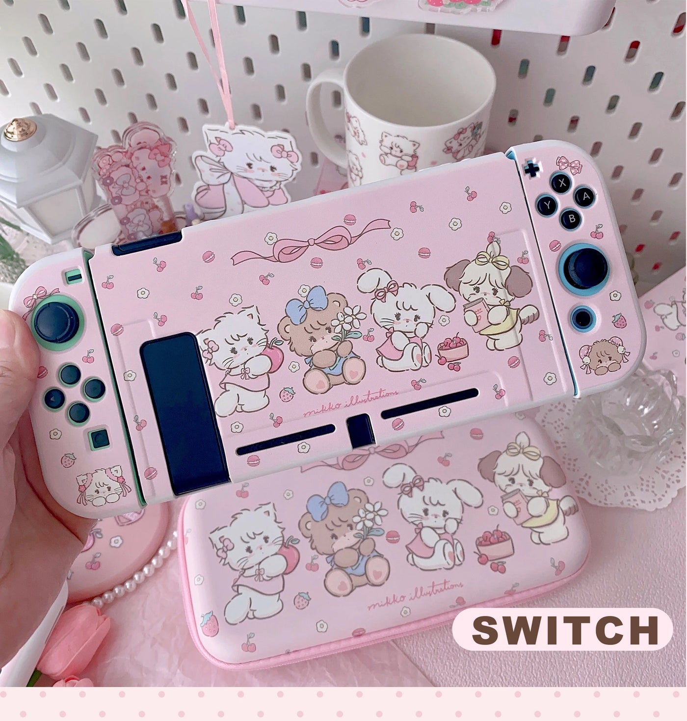 Pink Protective Switch Case