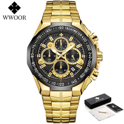 WWOOR  Gold Chronograph Watch