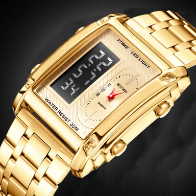 Luxury Gold Square Men’s Watch