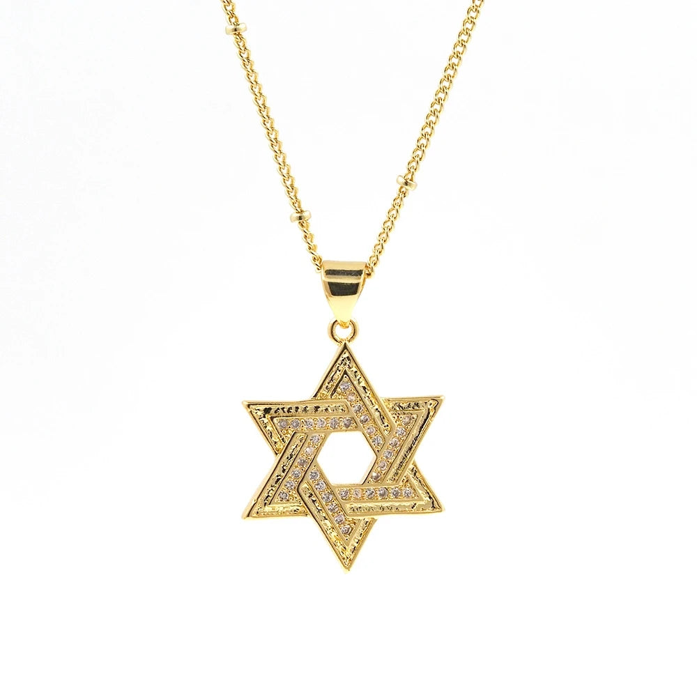 Gold Star David Necklace