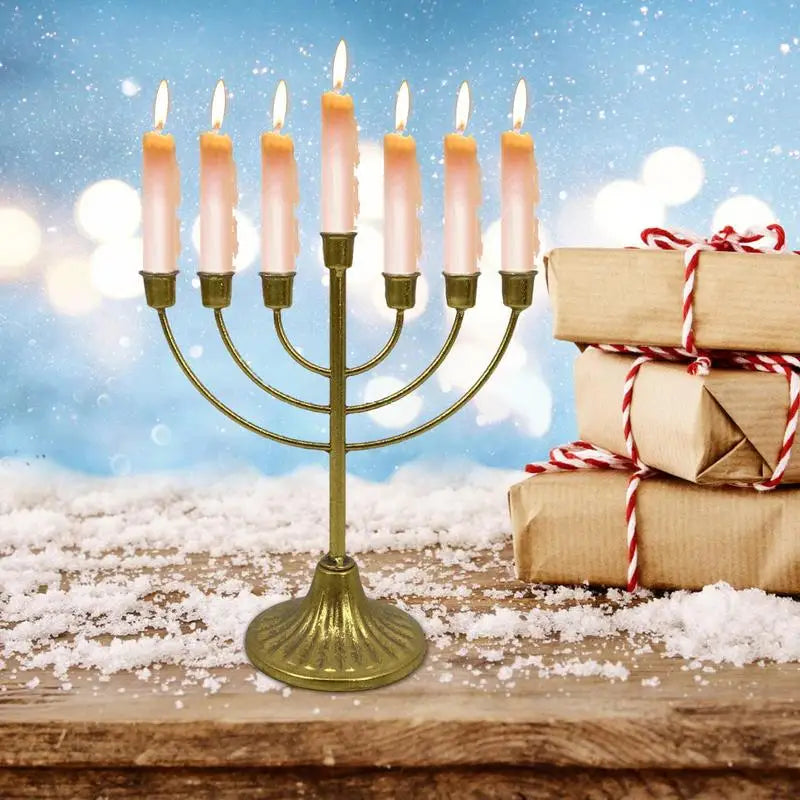 Metal Menorah Candle Holder