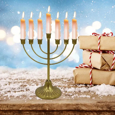 Metal Menorah Candle Holder