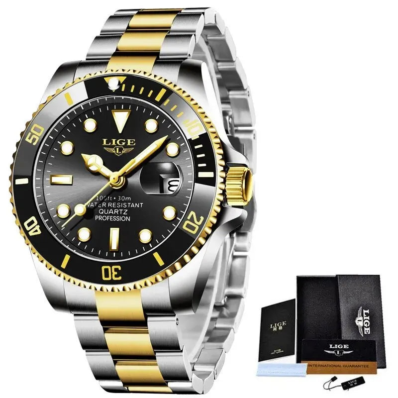 LIGE Luxury 30ATM Diver Watch