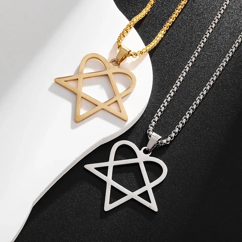 Star of David Heart Pendant