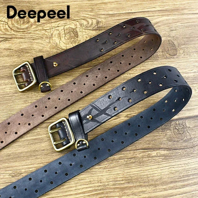 Deepeel Cowhide Pin Buckle