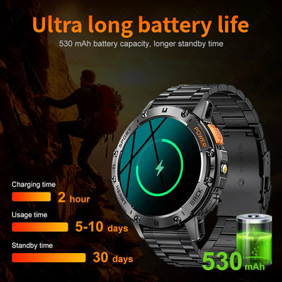 AMOLED Men's Smartwatch with Flashlight