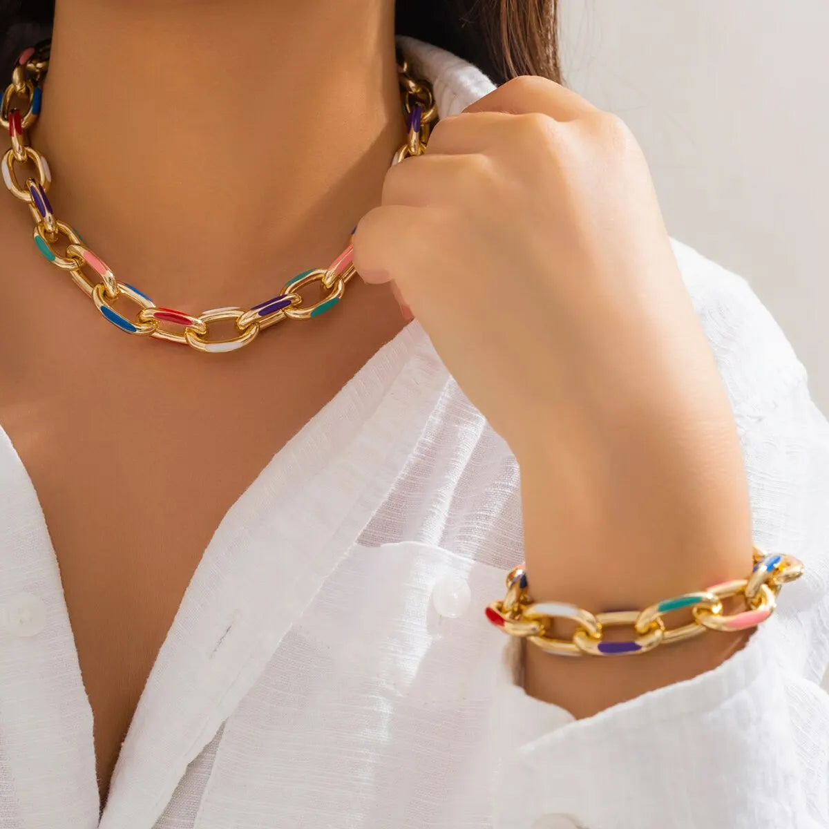 Colorful Boho Choker & Bracelet Set
