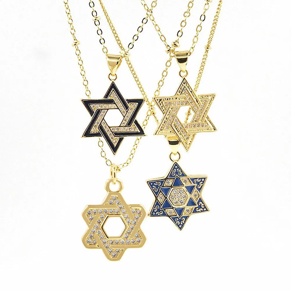 Gold Star David Necklace