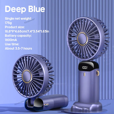 Foldable USB Neck Fan with Stand