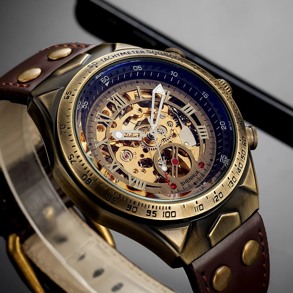 Retro Automatic Leather Watch