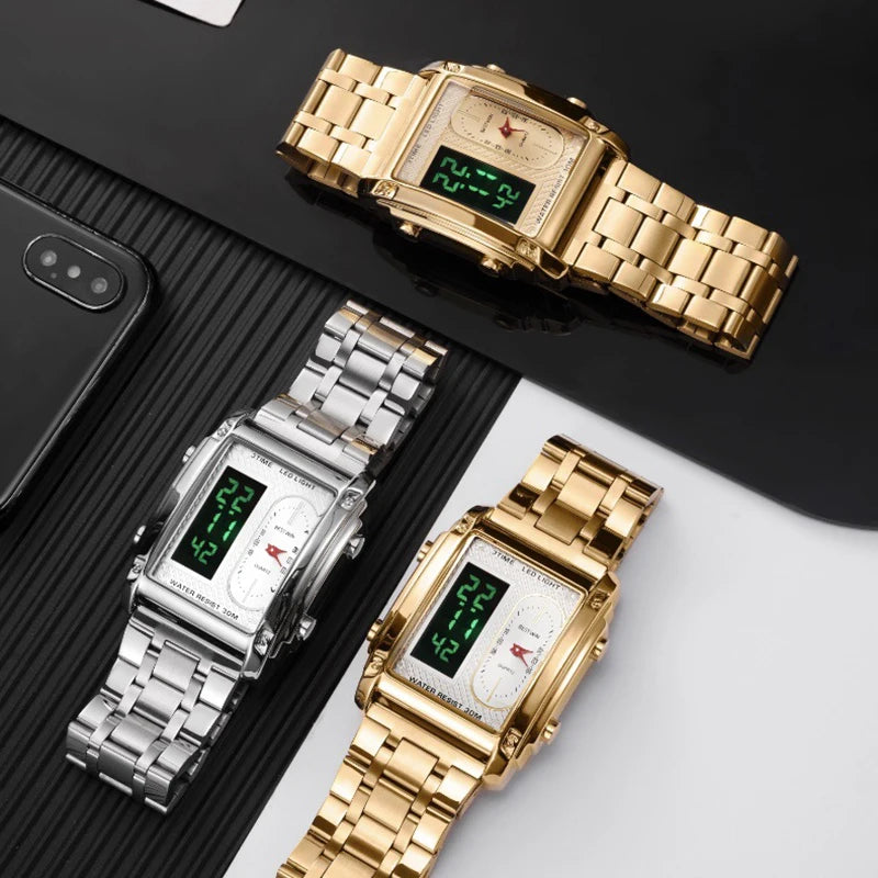Luxury Gold Square Men’s Watch