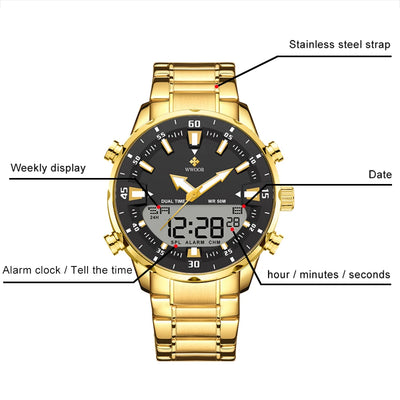 WWOOR Luxury LED Sports Watch
