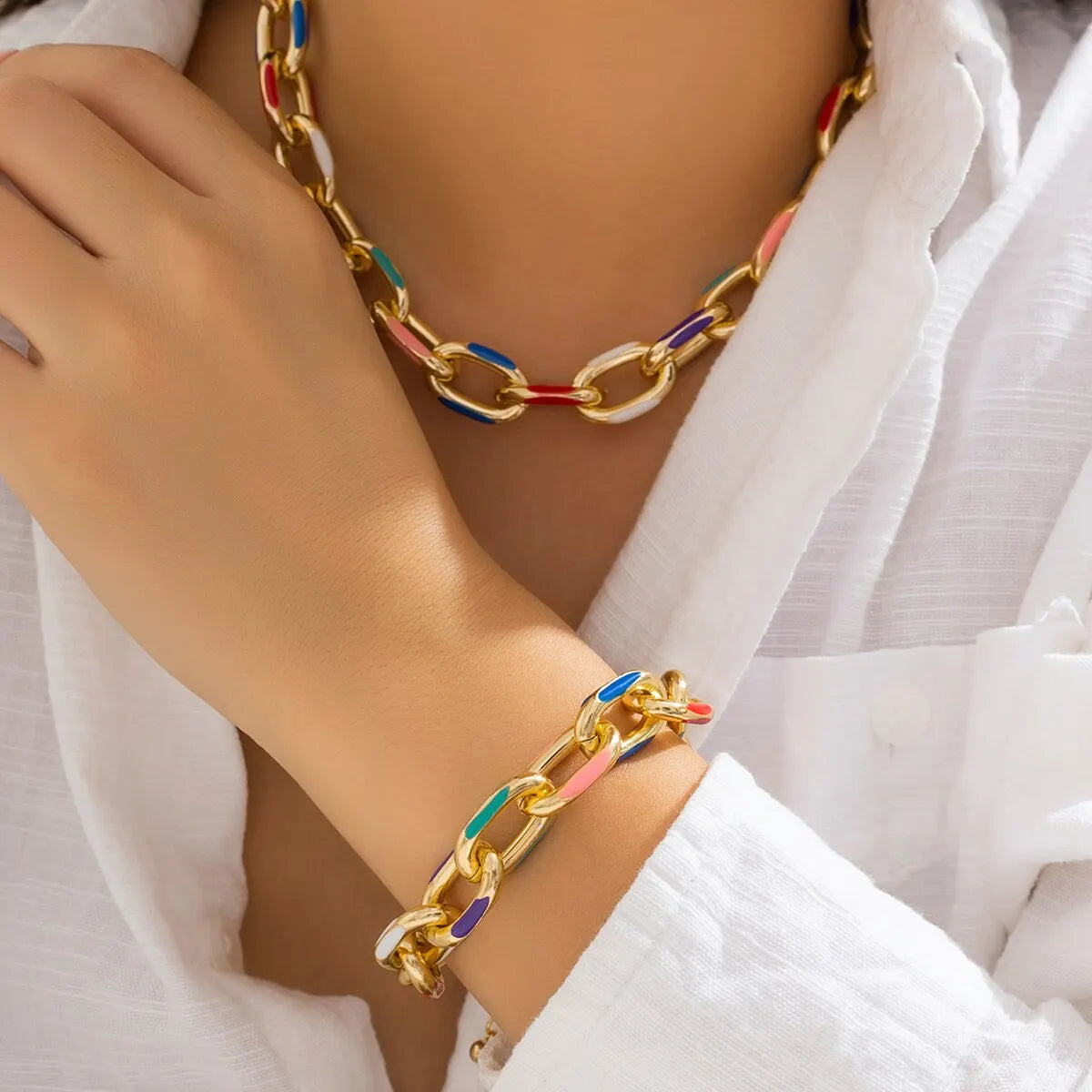 Colorful Boho Choker & Bracelet Set