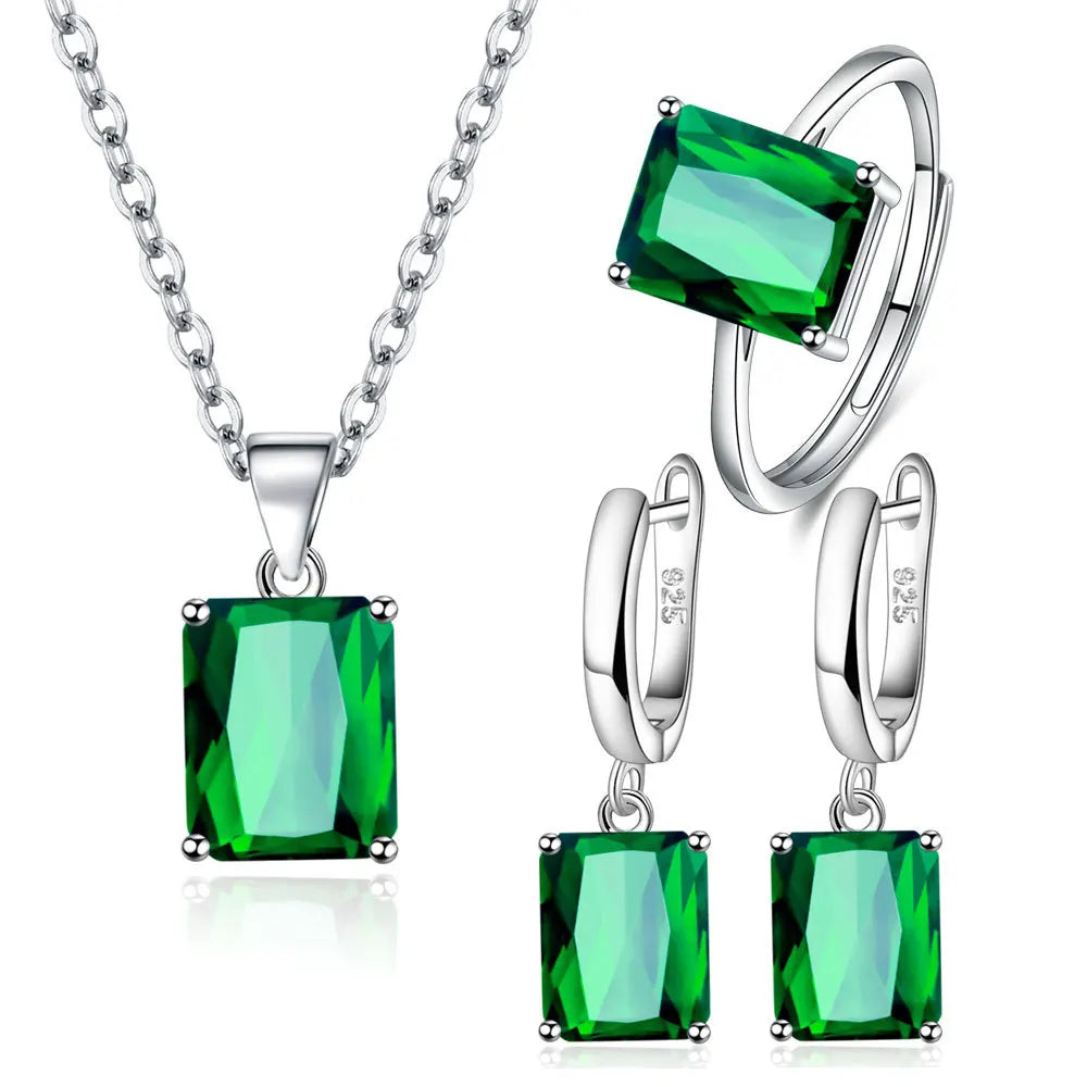 925 Sterling Silver Zircon Set