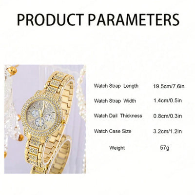 Women's Gold Watch & Jewelry Set