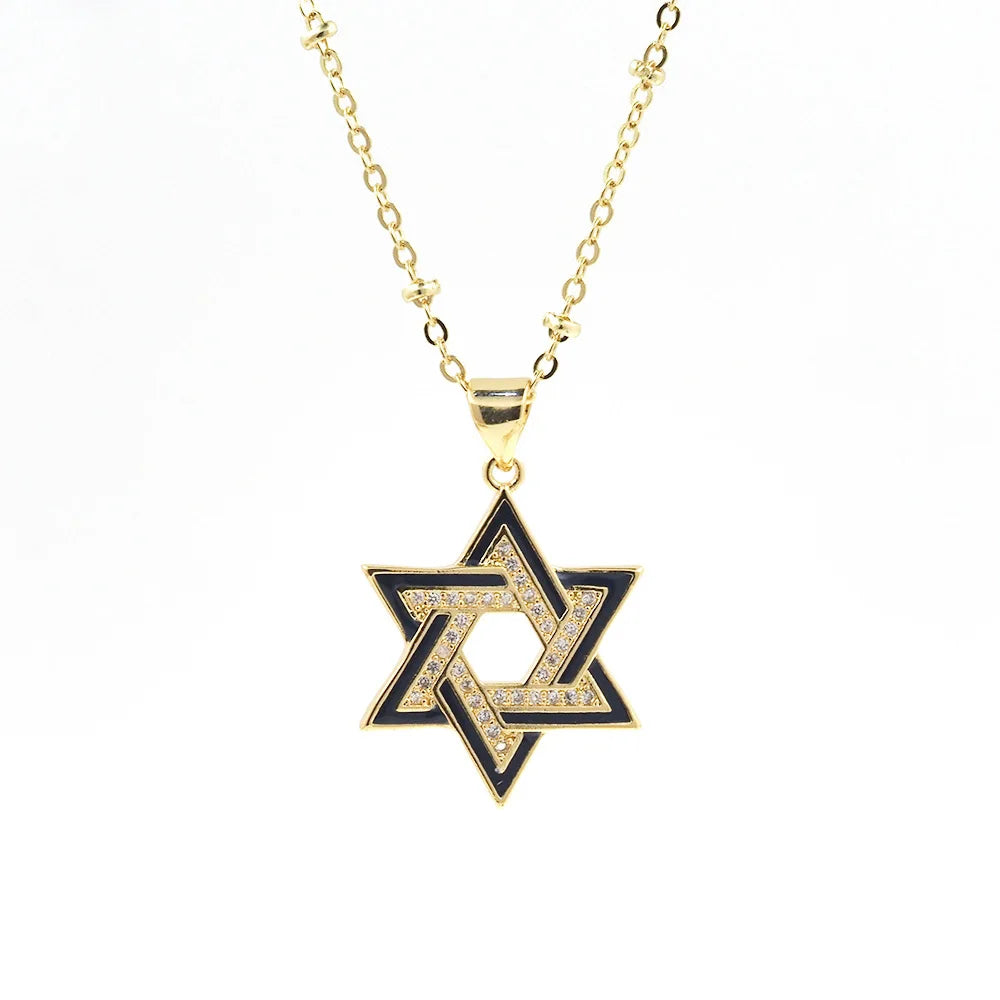 Gold Star David Necklace