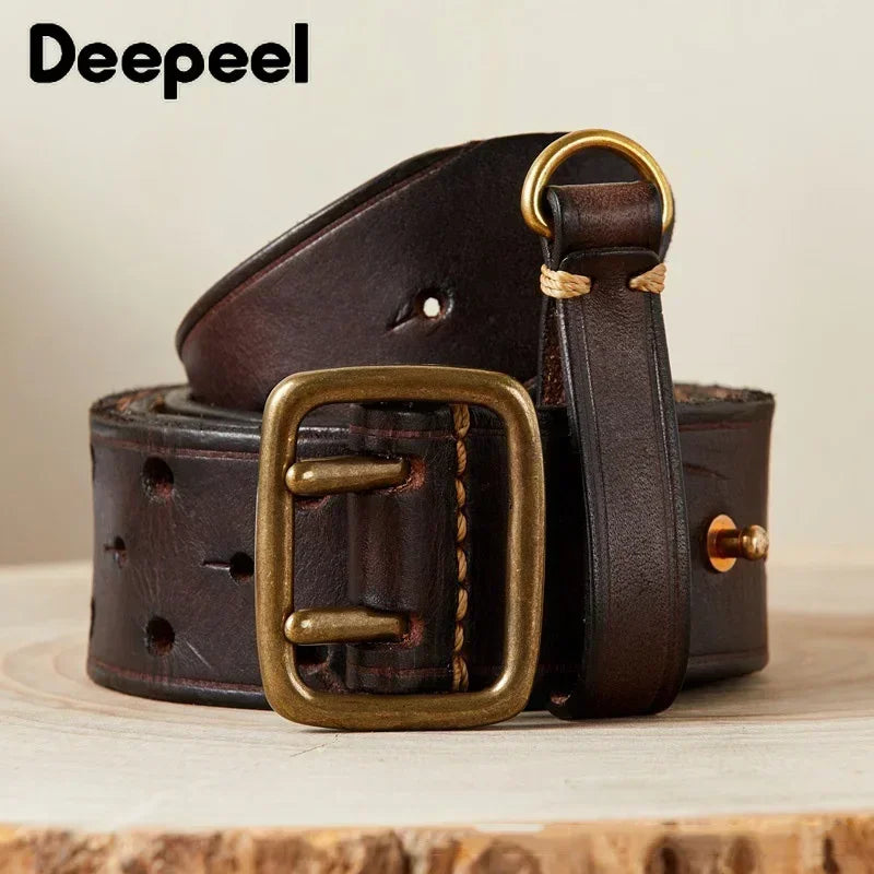 Deepeel Cowhide Pin Buckle