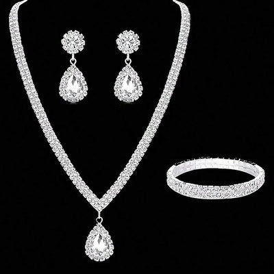 4-Piece Rhinestone Jewelry Set