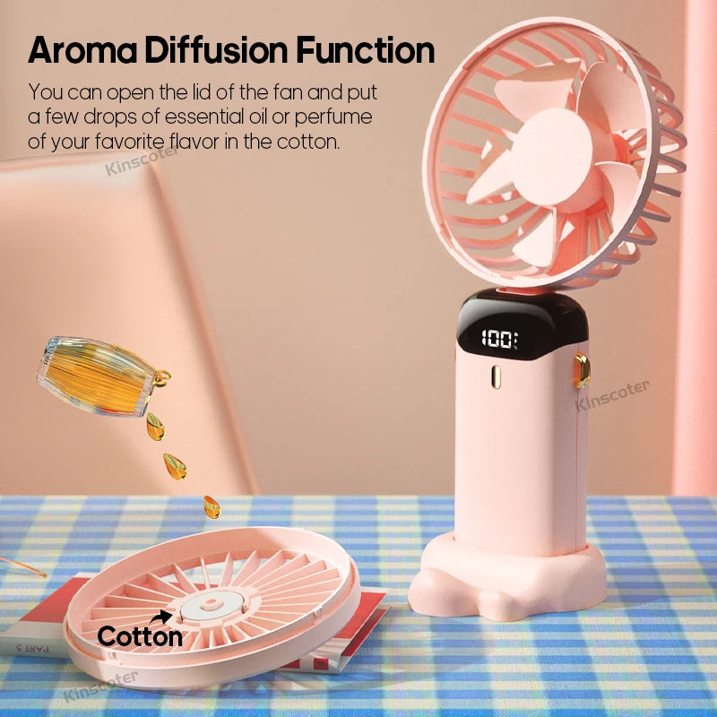 Foldable USB Neck Fan with Stand
