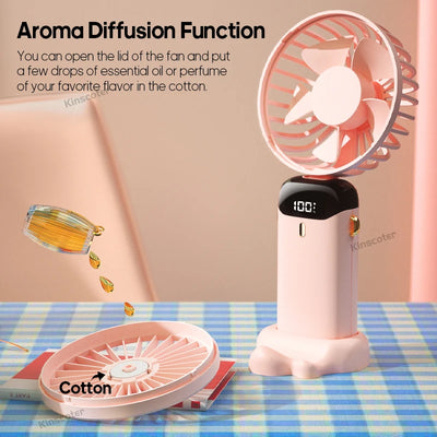 Foldable USB Neck Fan with Stand