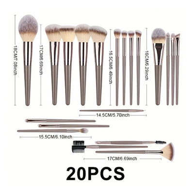 15/20pcs Soft Fiber Makeup Brush Set
