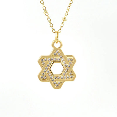 Gold Star David Necklace