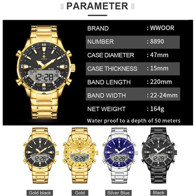 WWOOR Luxury LED Sports Watch