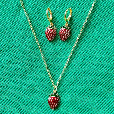 Y2K Strawberry Jewelry Set