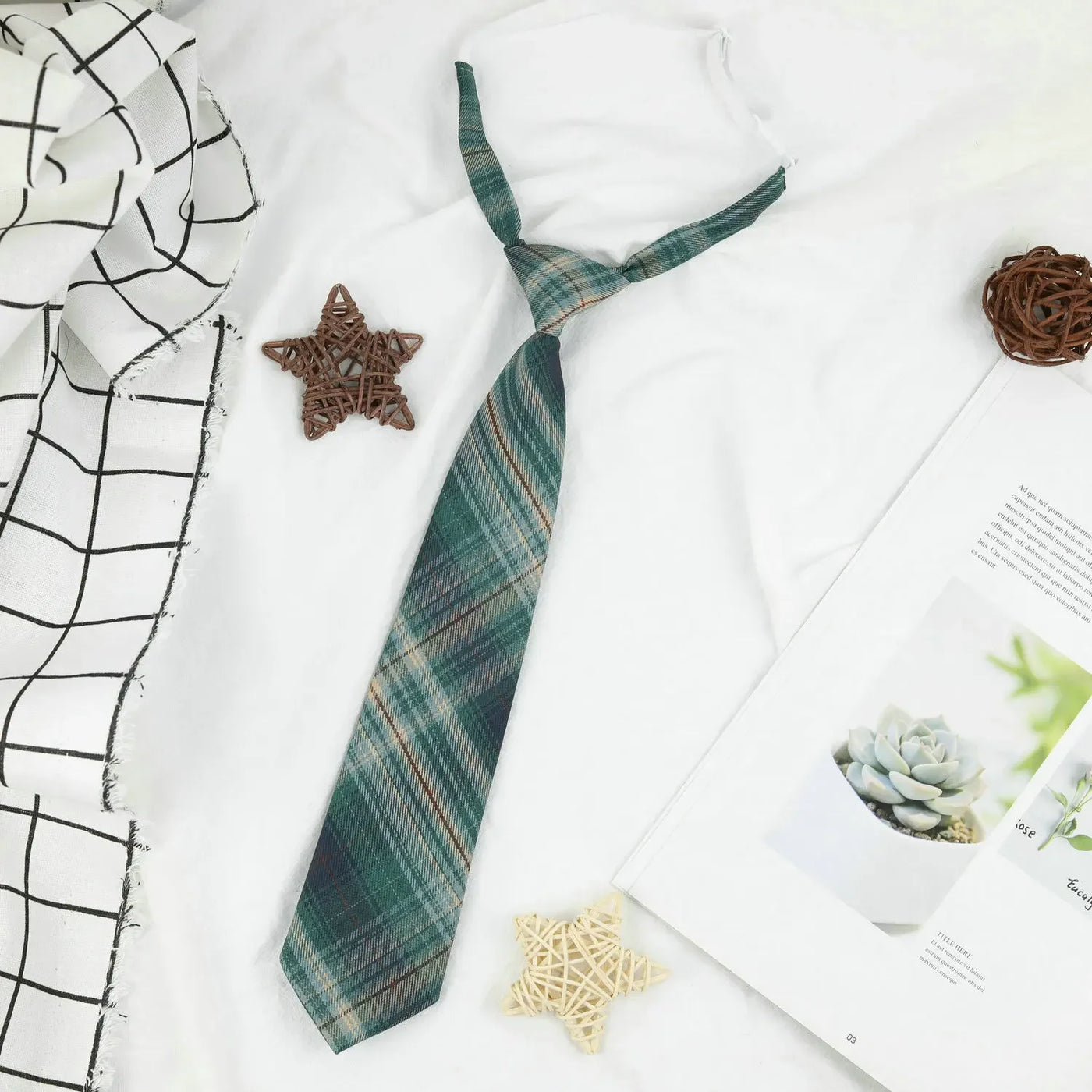 Plaid JK Uniform Tie