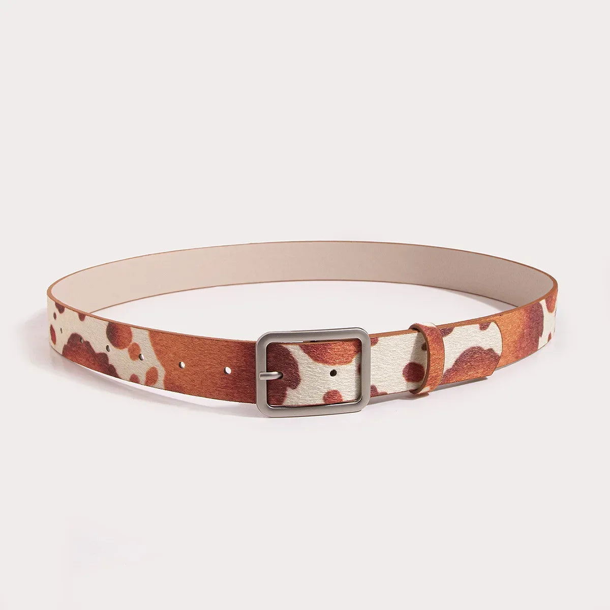 Cow Print Faux Fur Belt