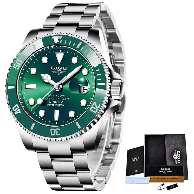 LIGE Luxury 30ATM Diver Watch