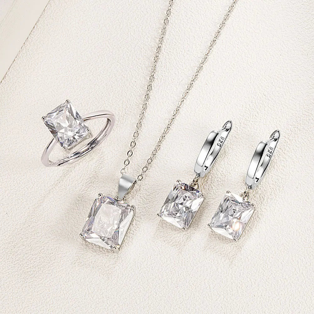 925 Sterling Silver Zircon Set