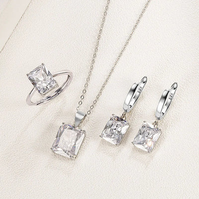 925 Sterling Silver Zircon Set