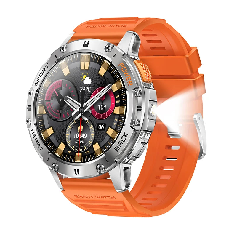 AMOLED Men's Smartwatch with Flashlight